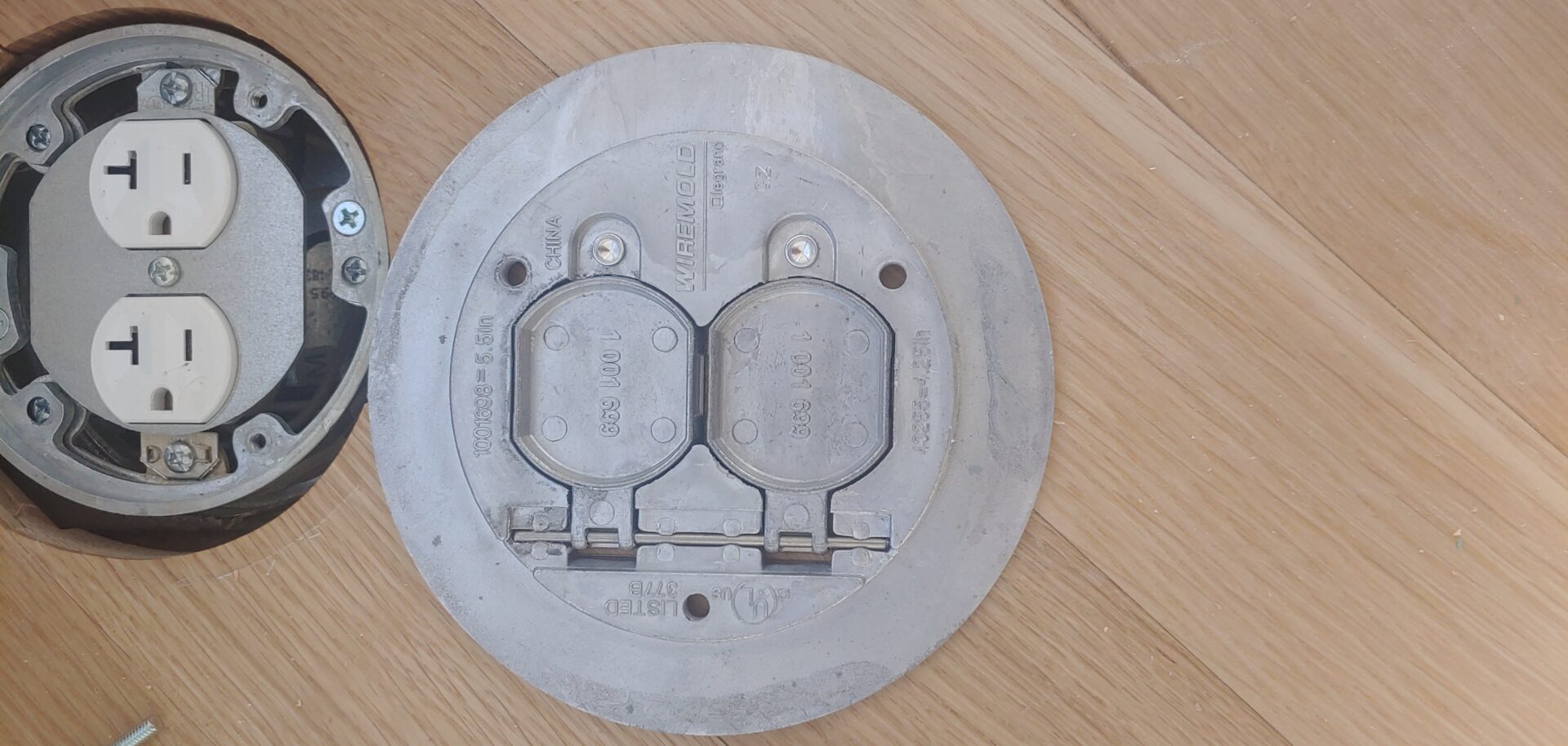 Close-up of electrical sockets with covers